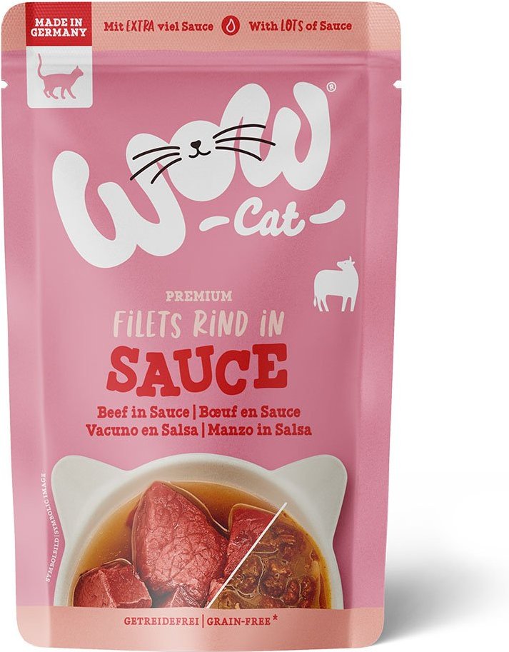WOW CAT Rind in Sauce 8x85g