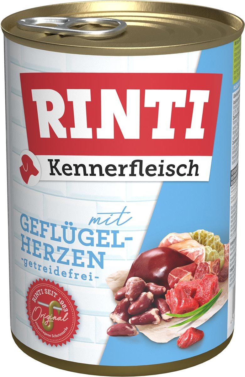 Rinti Kennerfleisch mit Geflügelherzen 24x400g