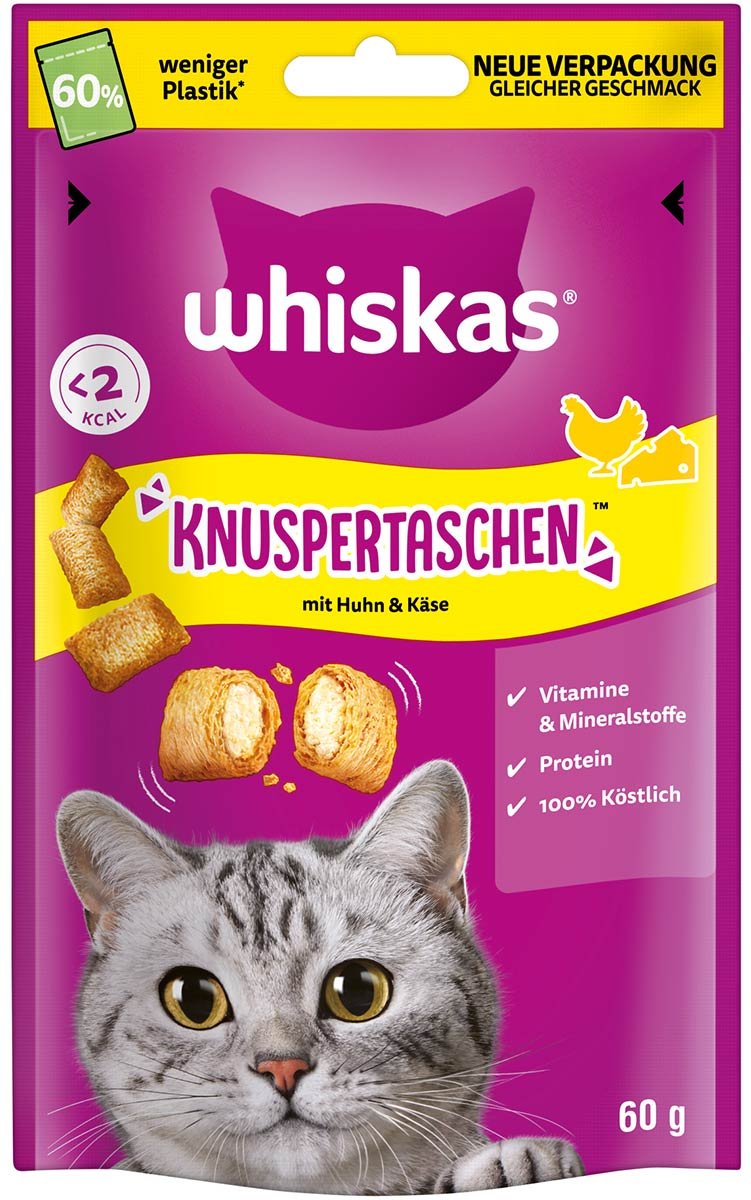 Thumbnail - Whiskas Knuspertaschen Huhn & Käse 3x60 g