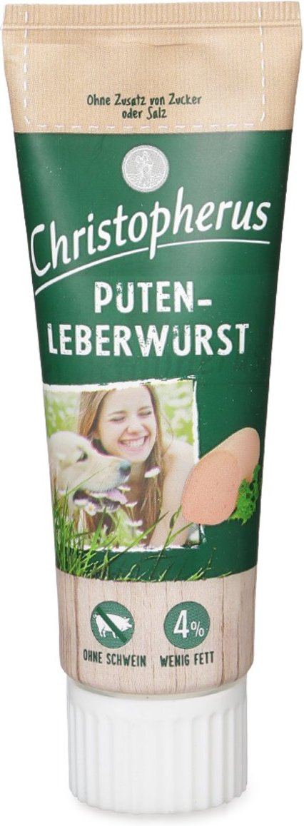 Christopherus Hundesnack Putenleberwurst 3x75g