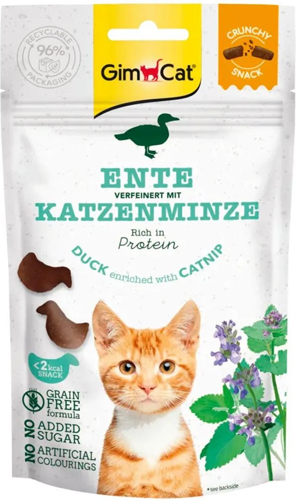 GimCat Crunchy Snacks Ente mit Katzenminze 50g