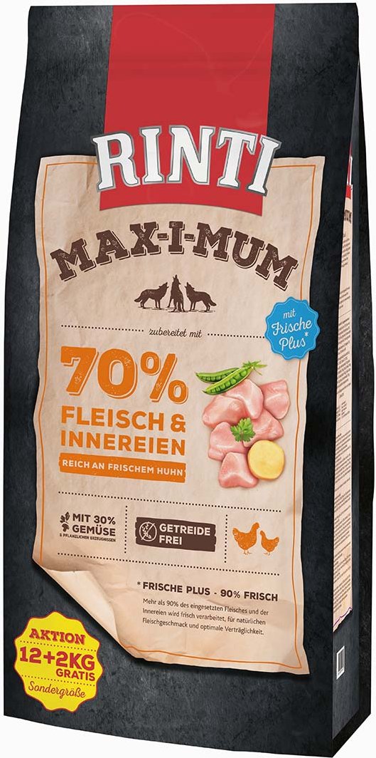 Rinti Max-i-Mum Huhn 12kg + 2kg gratis