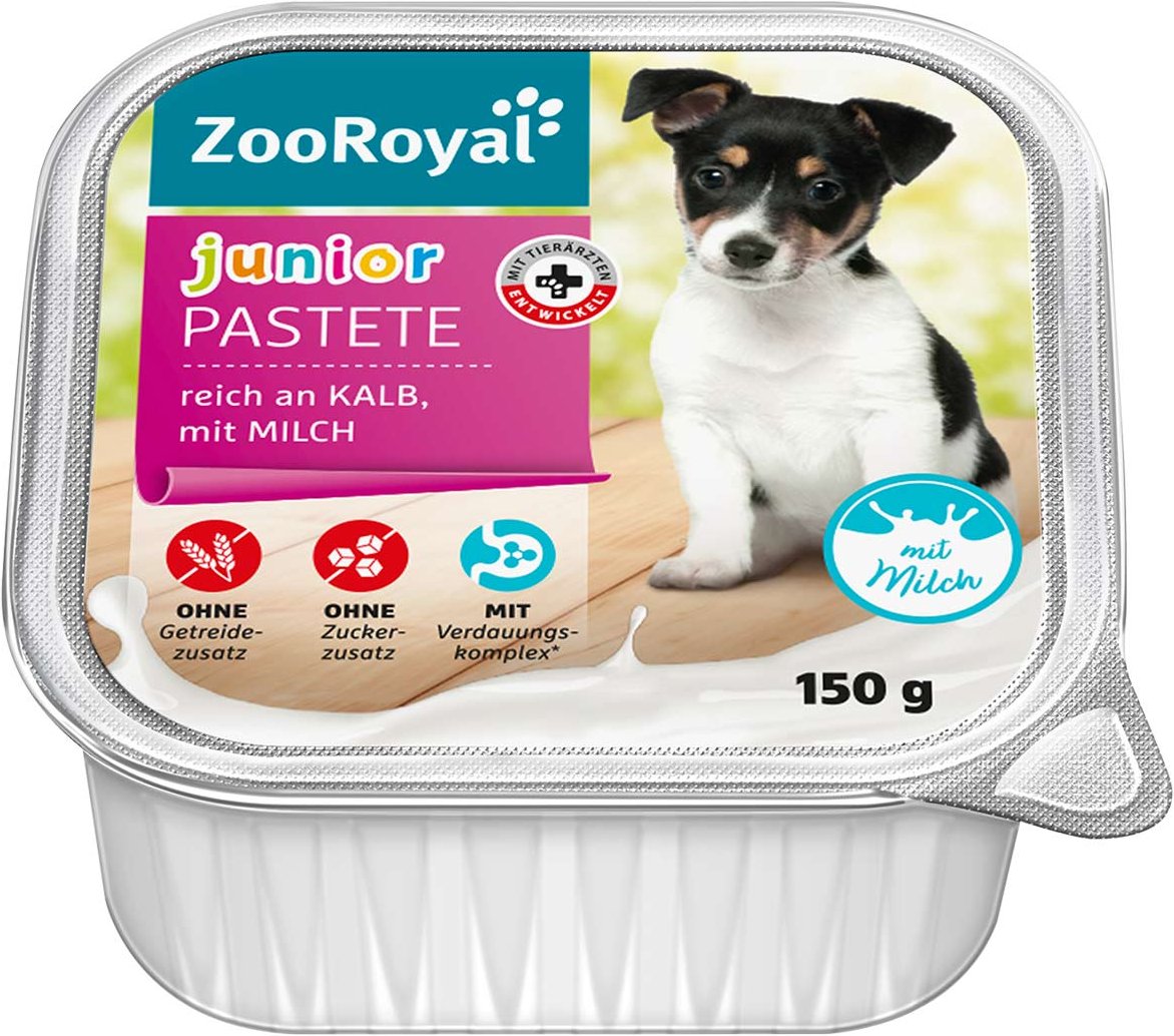 ZooRoyal Pastete Junior Kalb mit Milch 11x150g