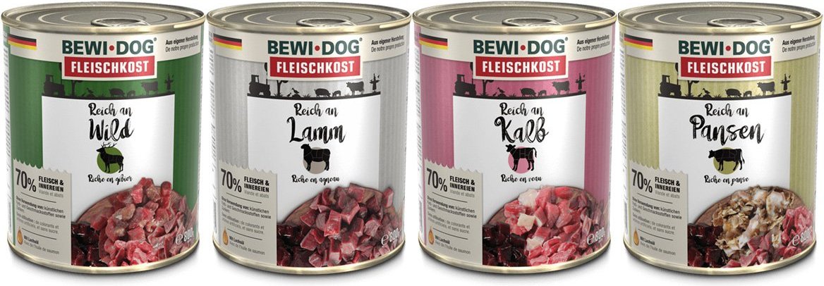 BEWI DOG Fleischkost Mixpaket 24x800g