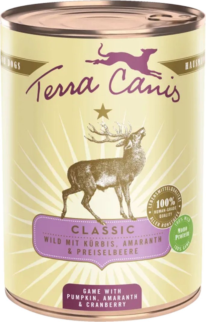 Terra Canis CLASSIC – Wild mit Kürbis, Amaranth und Preiselbeere 6x400g