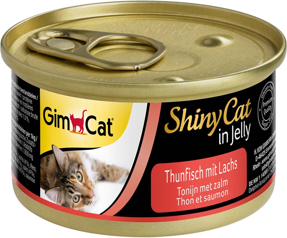GimCat ShinyCat in Jelly Thunfisch mit Lachs 24x70g