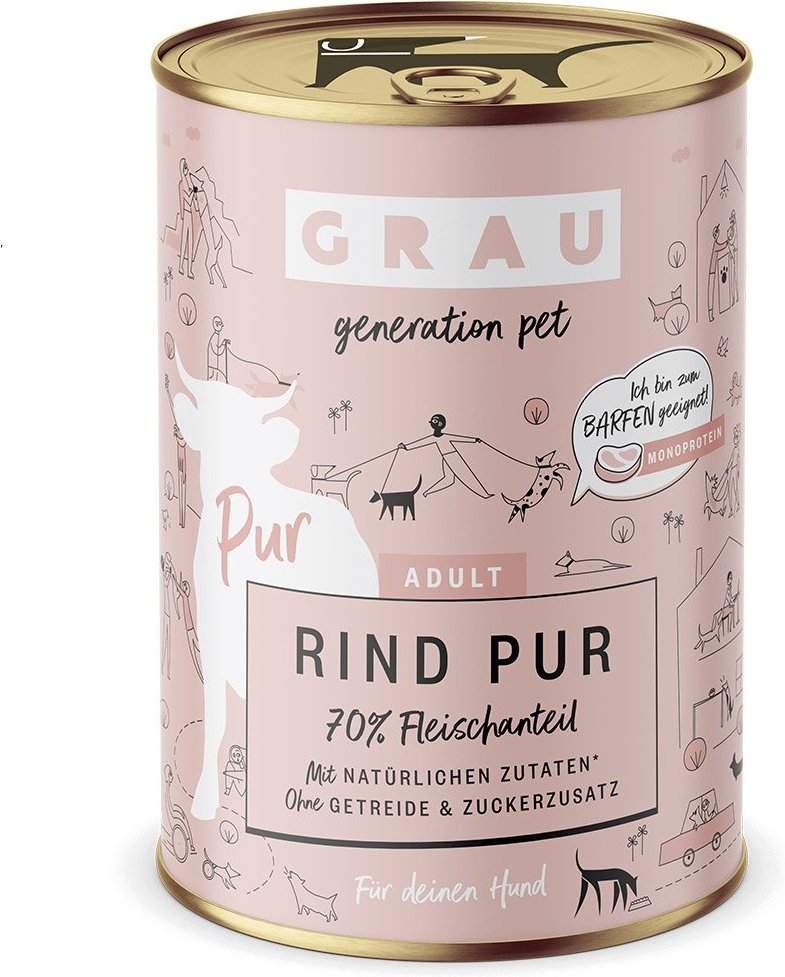 GRAU Hund Adult Rind Pur 6x400g