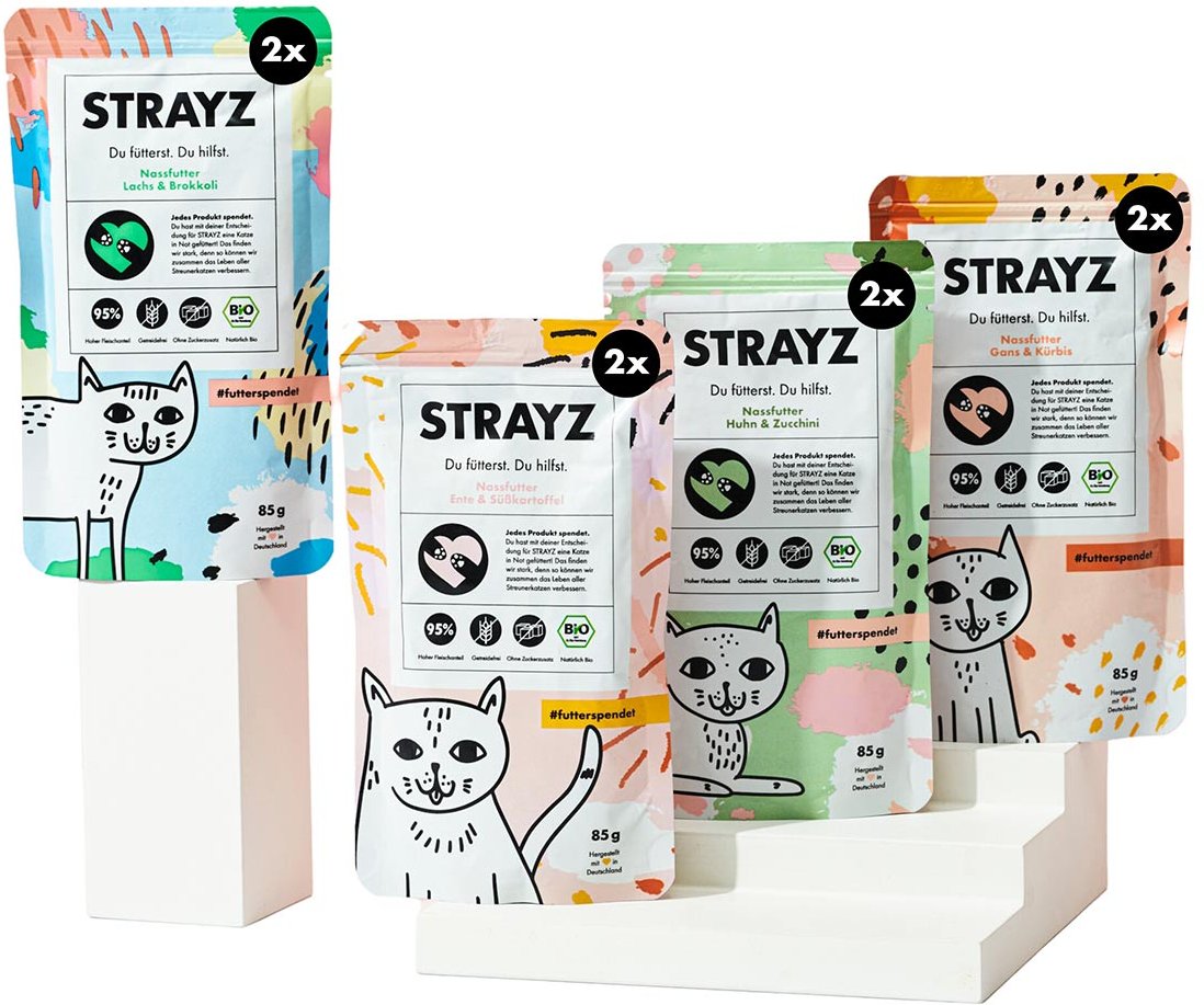 STRAYZ BIO Nassfutter Probierpaket 8x85g