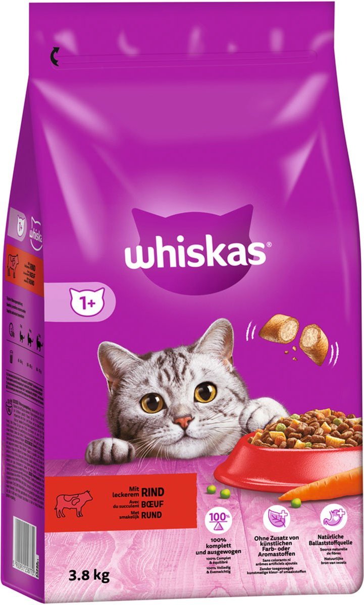 Whiskas Trocken Adult 1+ mit Rind 3,8kg