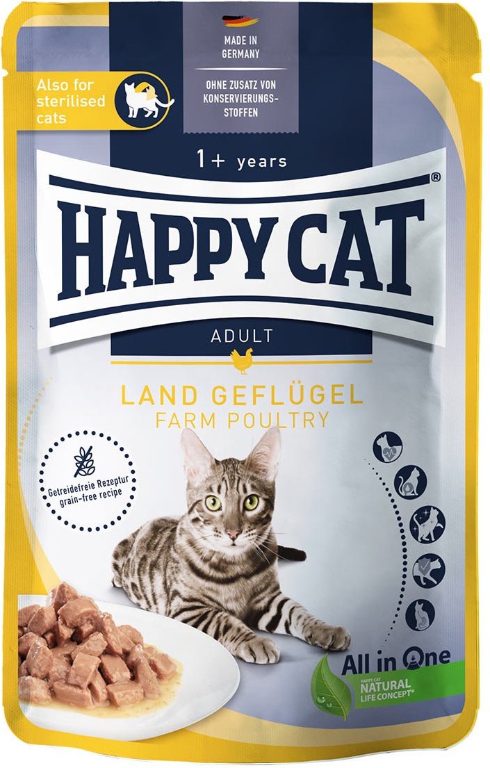 Happy Cat Meat in Sauce Land Geflügel 12x85g