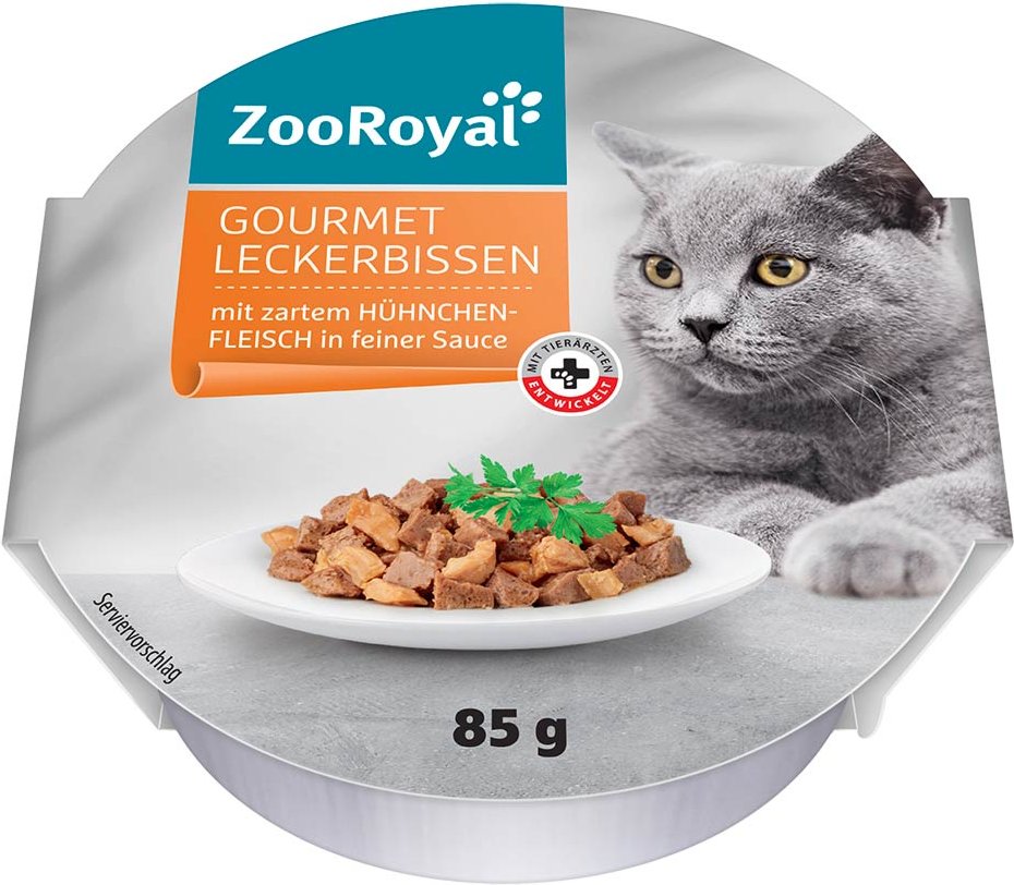 ZooRoyal Gourmet Leckerbissen mit zartem Hühnchenfleisch in feiner Sauce 12x85g