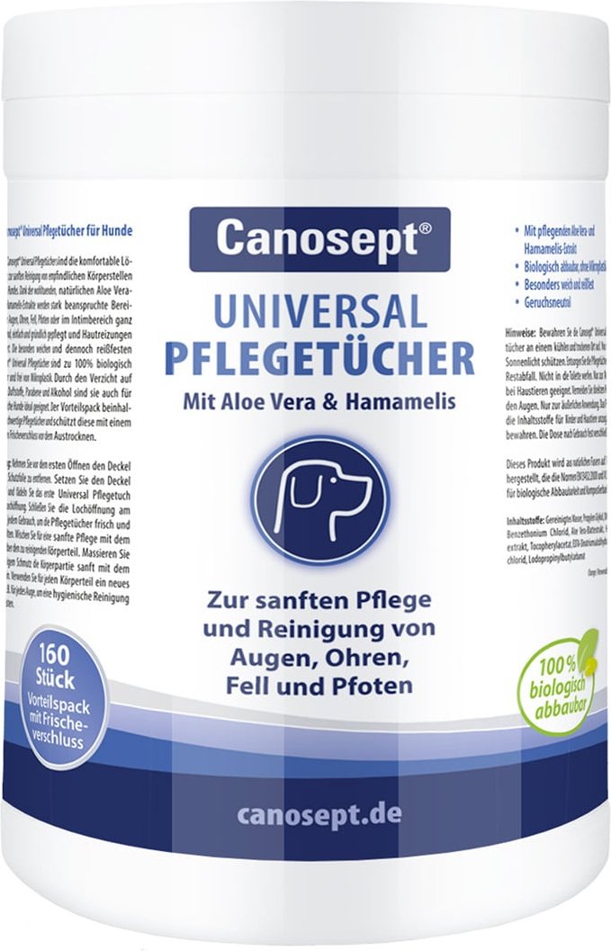 Canosept Universal Pflegetücher für Hunde 160 Stück