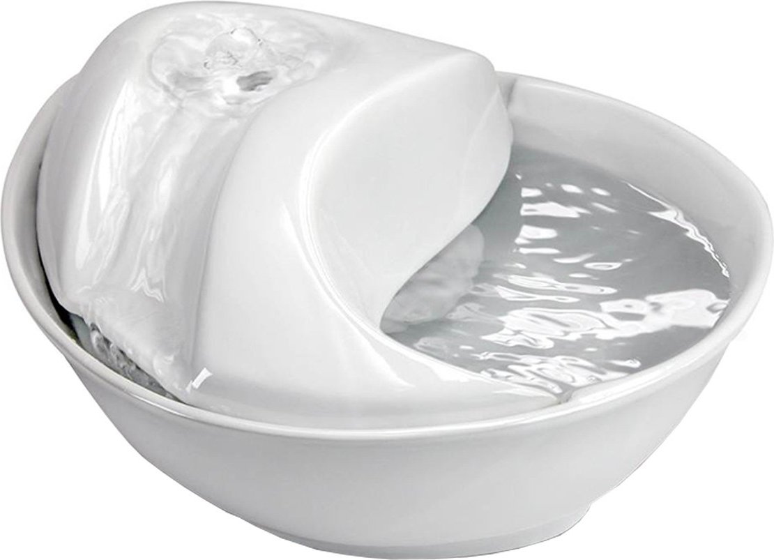 Pioneer Pet Keramik Trinkbrunnen Rain Drop Style 1,8 l weiß