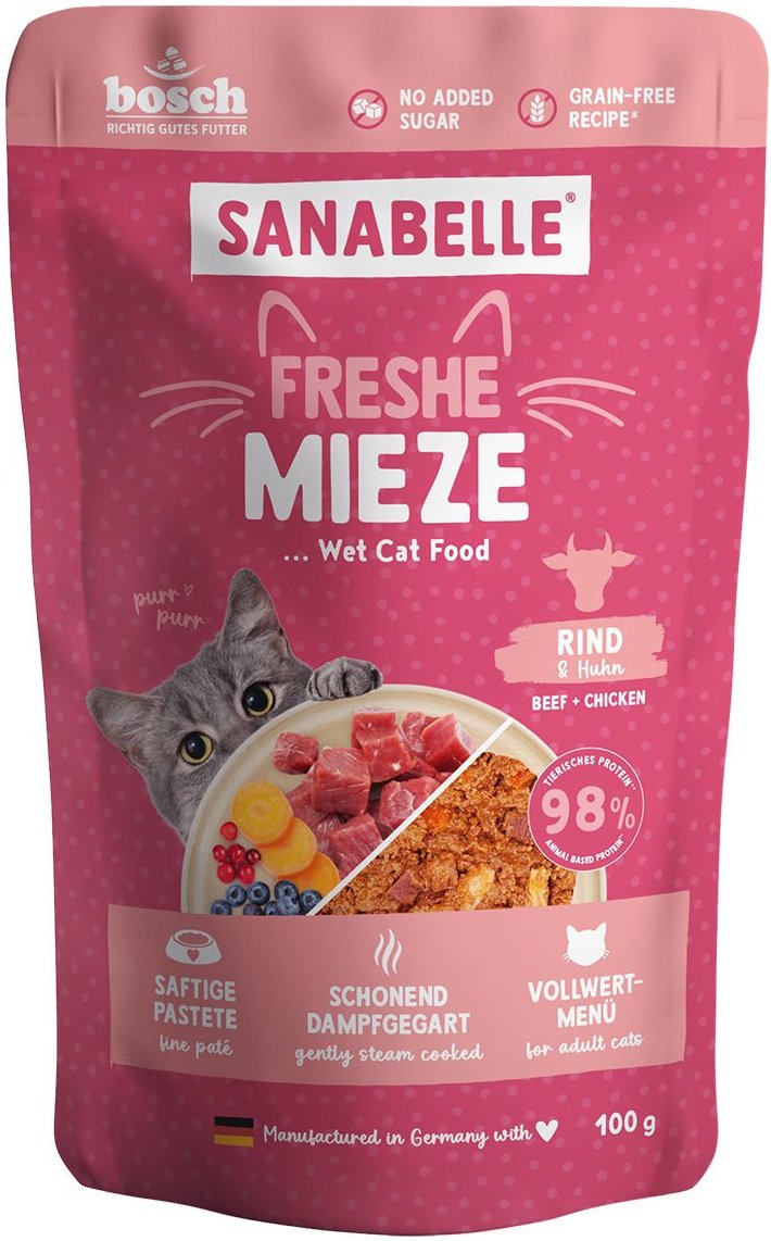 Sanabelle Freshe Mieze Rind & Huhn 10x100 g