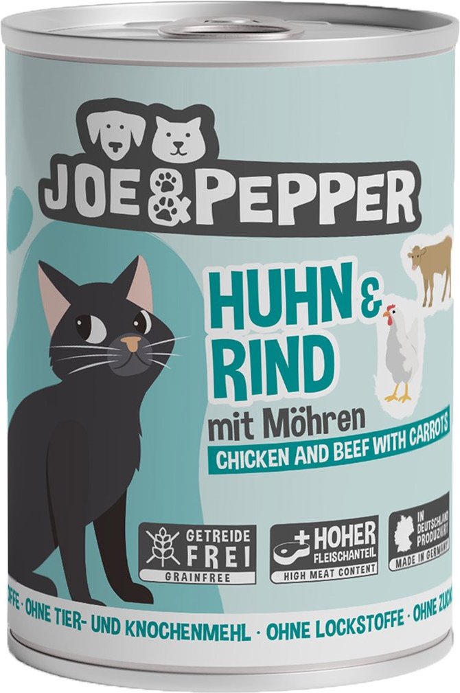 Thumbnail - Joe & Pepper Cat Huhn & Rind mit Möhren 6x400g