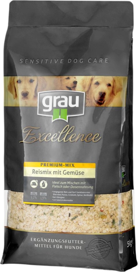 Grau Excellence Hunde-Trockenfutter Premium-Mix Reismix mit Gemüse 5kg