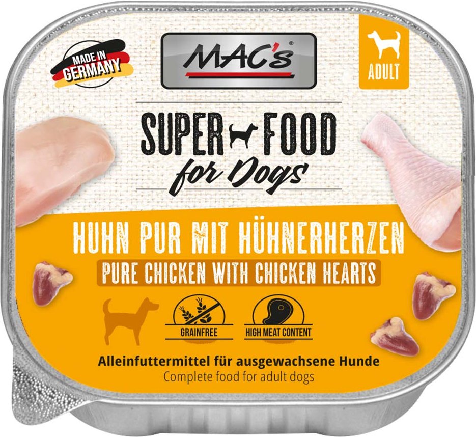MAC's Dog Huhn pur mit Hühnerherzen 10x150g