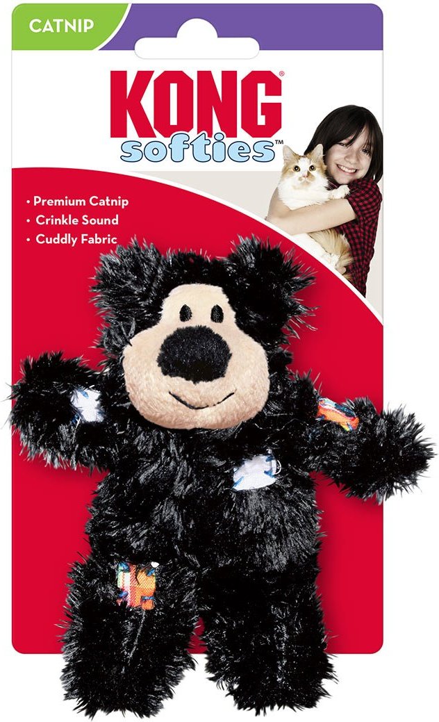 KONG Cat Softies Patchwork Bear Assorted