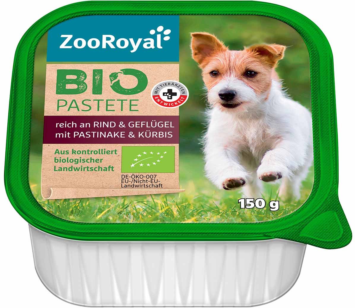 ZooRoyal Bio Pastete Rind & Geflügel mit Pastinake & Kürbis 11x150g
