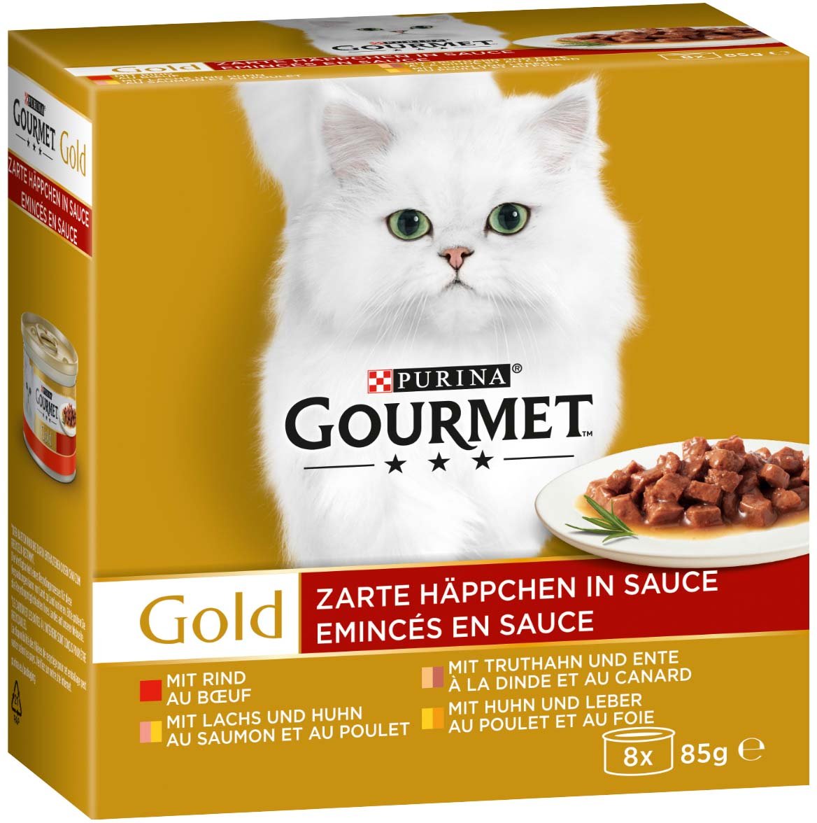 GOURMET Gold Zarte Häppchen in Sauce Mixpaket 8x85g