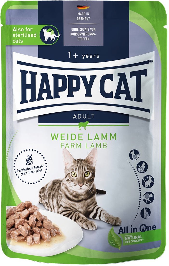Happy Cat Meat in Sauce Weide Lamm 12x85g