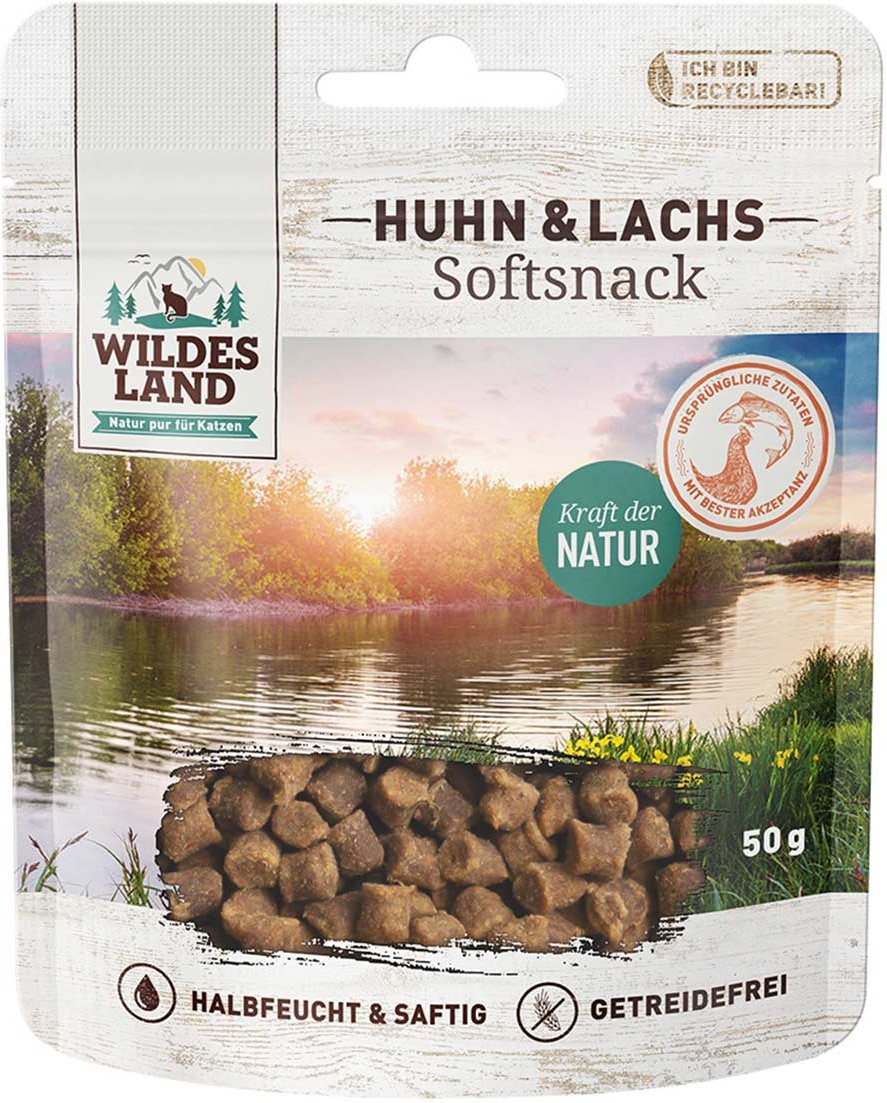 Wildes Land Softsnack Huhn und Lachs 8x50 g