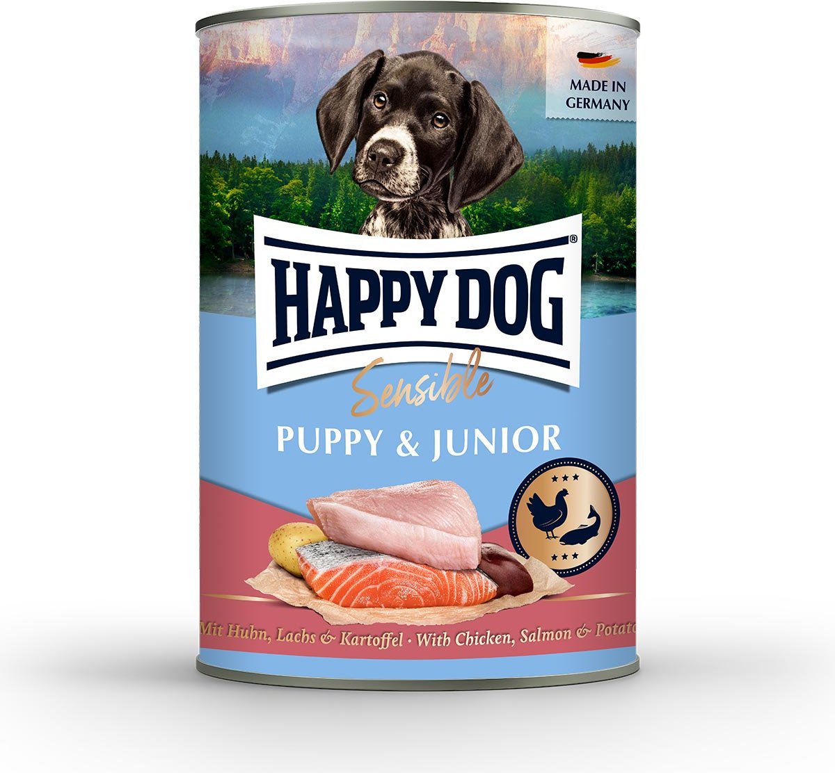Happy Dog Sensible Puppy Huhn, Lachs & Kartoffel Dose 6x400g