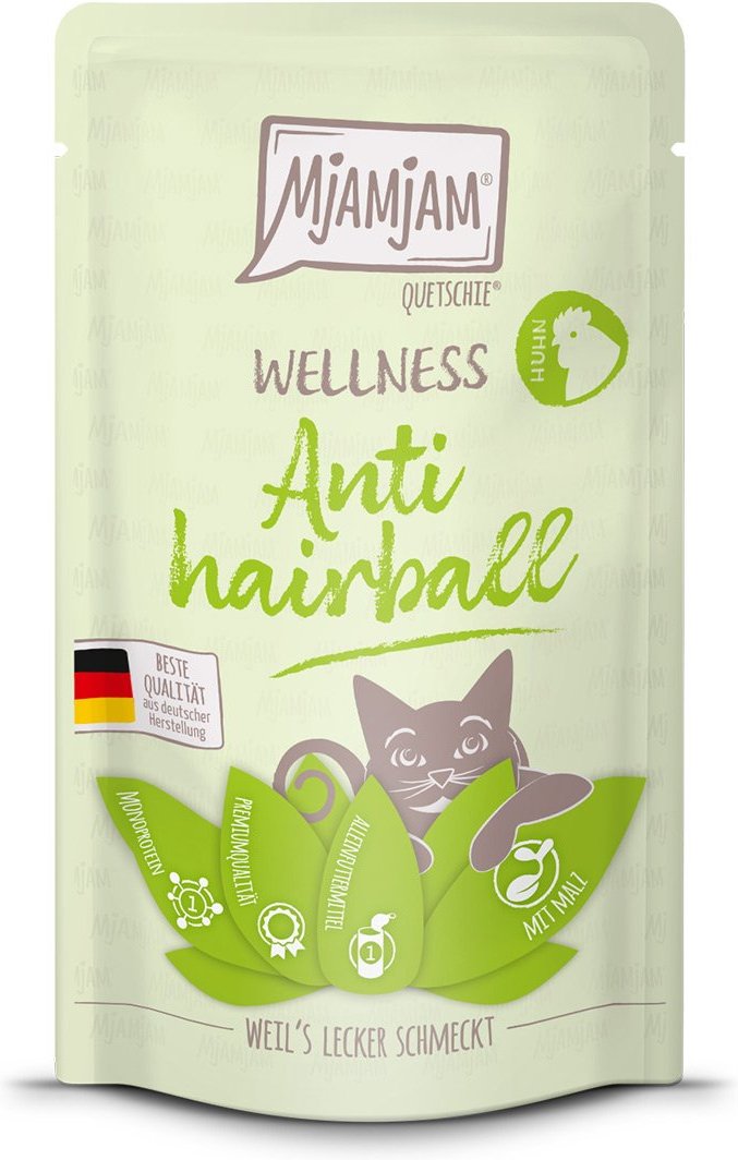 MjAMjAM Quetschie Wellness Anti Hairball Huhn 12x125g