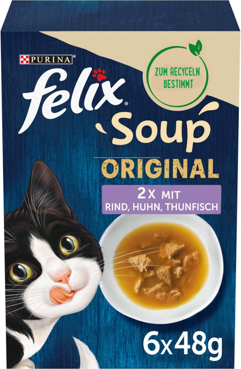 Thumbnail - FELIX Soup Gemischte Vielfalt mit Rind, Huhn und Thunfisch 8x6x48g