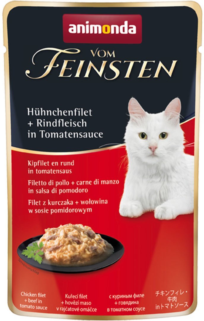 animonda vom Feinsten Hühnchenfilet und Rindfleisch Tomatensauce 18x50g
