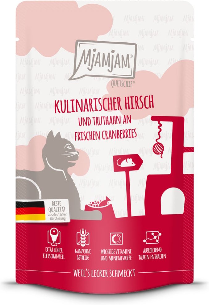 MjAMjAM Quetschie kulinarischer Hirsch und Truthahn 12x125g