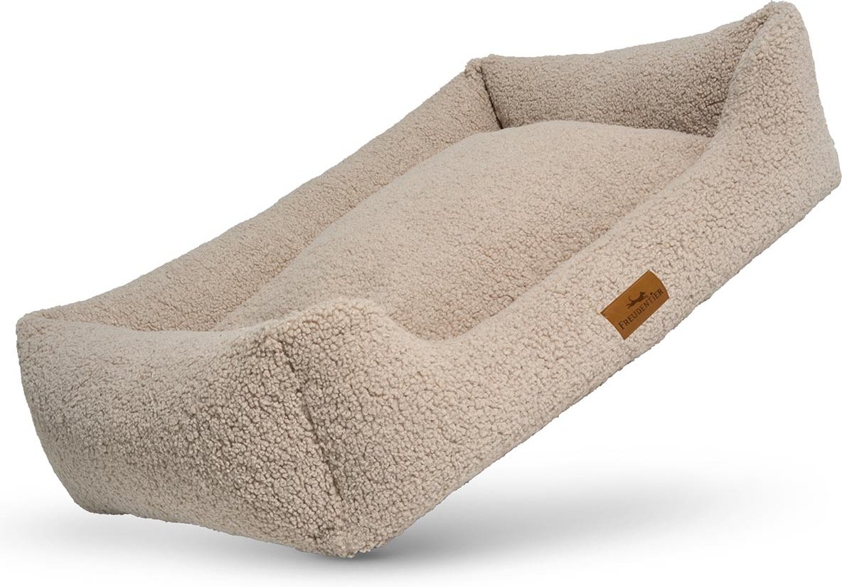 Freudentier orthopädisches Hundebett Teddy greige L