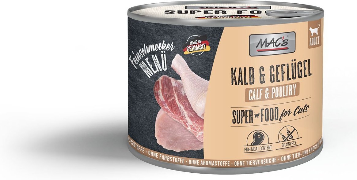 MAC's Cat Feinschmecker Menü Kalb und Geflügel 6x200g