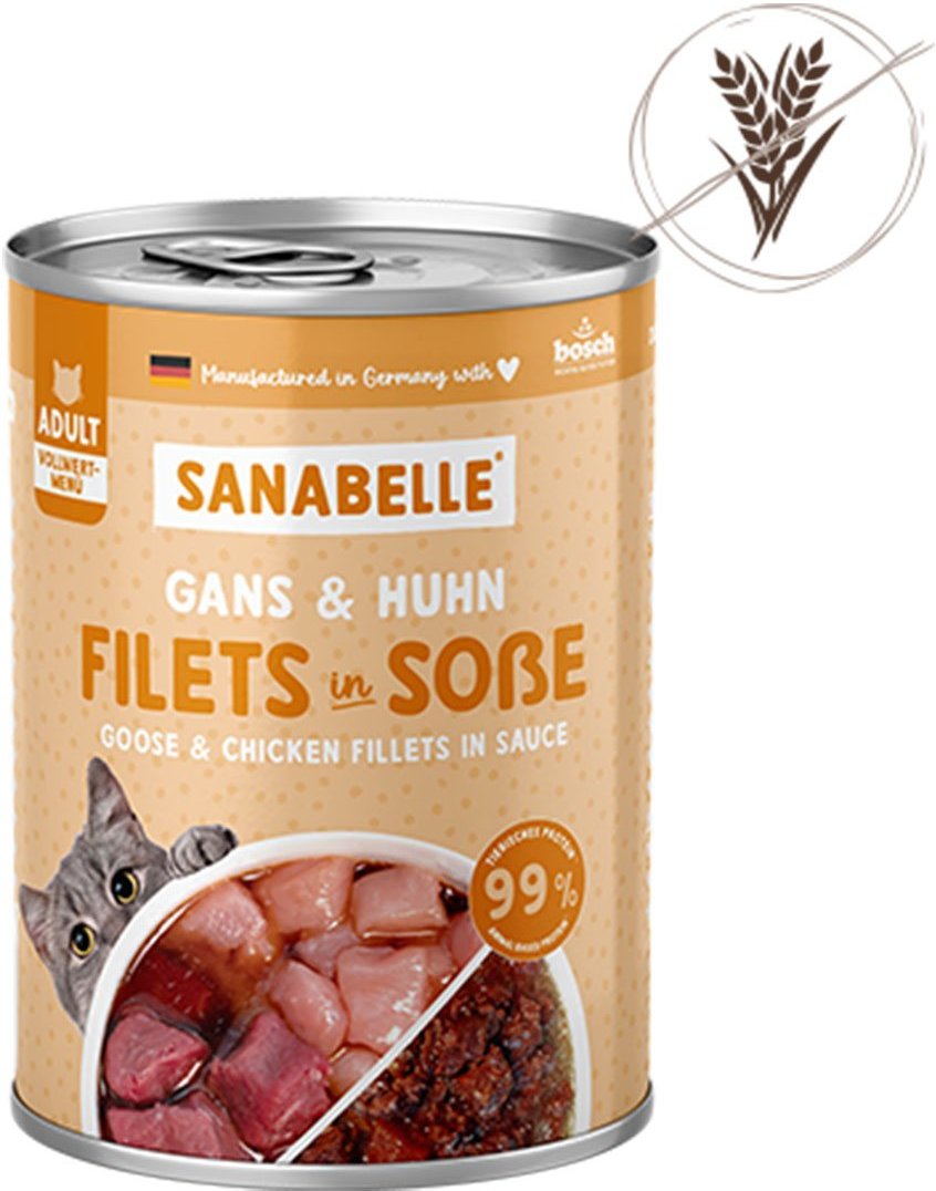 Sanabelle Schlemmertopf mit Gans & Huhn 6x380g
