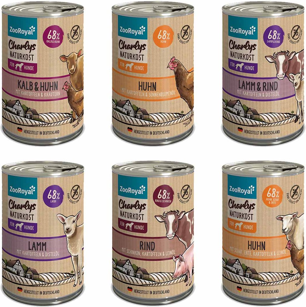 ZooRoyal Charlys Naturkost Mixpaket 6x400g