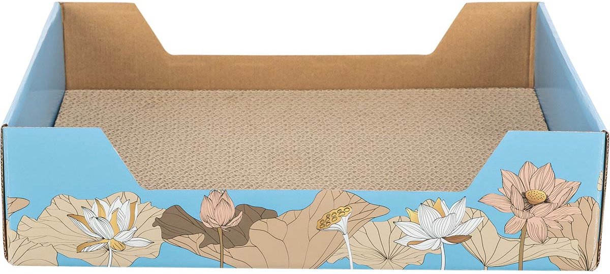 TRIXIE Kratzpappe Floral mit Katzenminze Hellblau