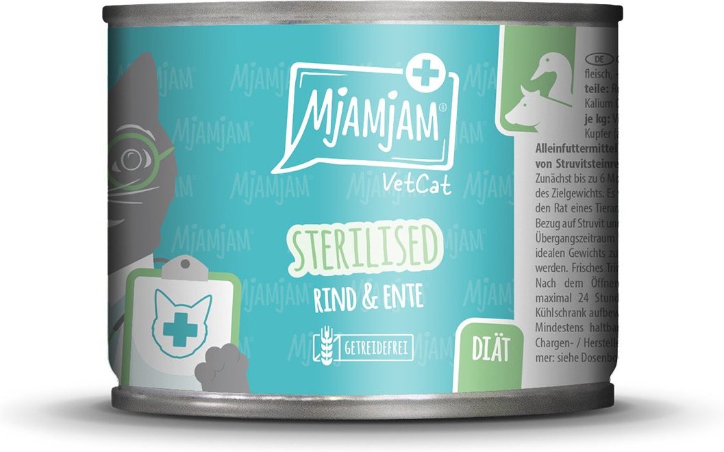MjAMjAM VetCat Diät Sterilised Rind & Ente 6x200g