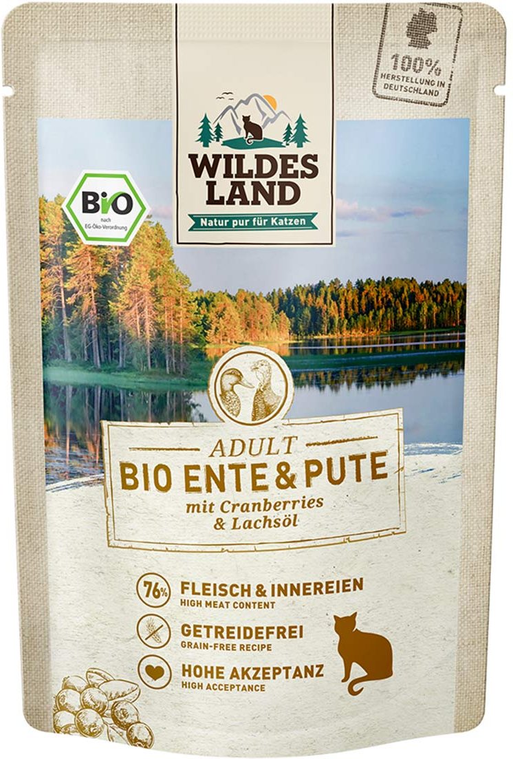 Wildes Land Bio Ente und Pute mit Cranberries 12x85 g