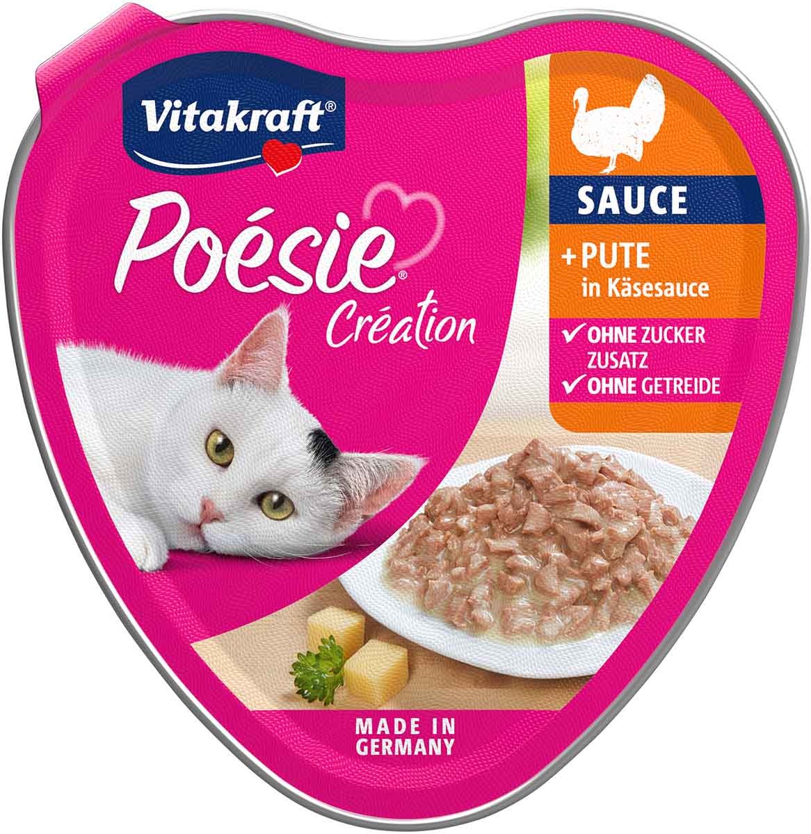 Vitakraft Poésie Création mit Pute in Käsesauce 15x85g
