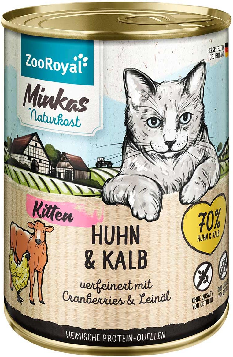 ZooRoyal Minkas Kitten Huhn und Kalb 6x400g