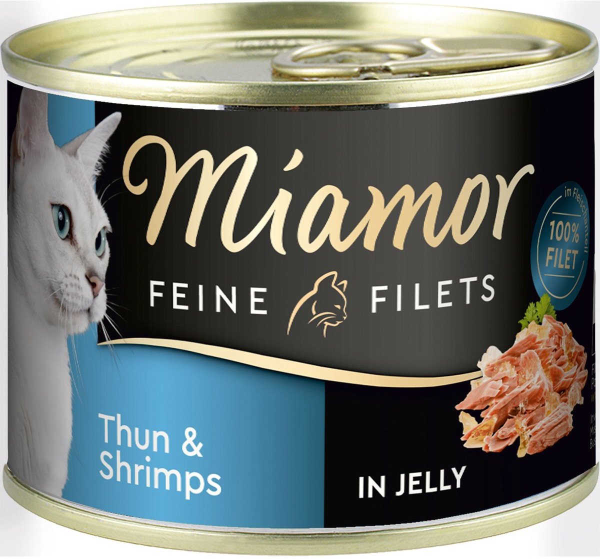 Miamor Katzen-Nassfutter Feine Filets in Jelly Thunfisch und Shrimps 12x185g