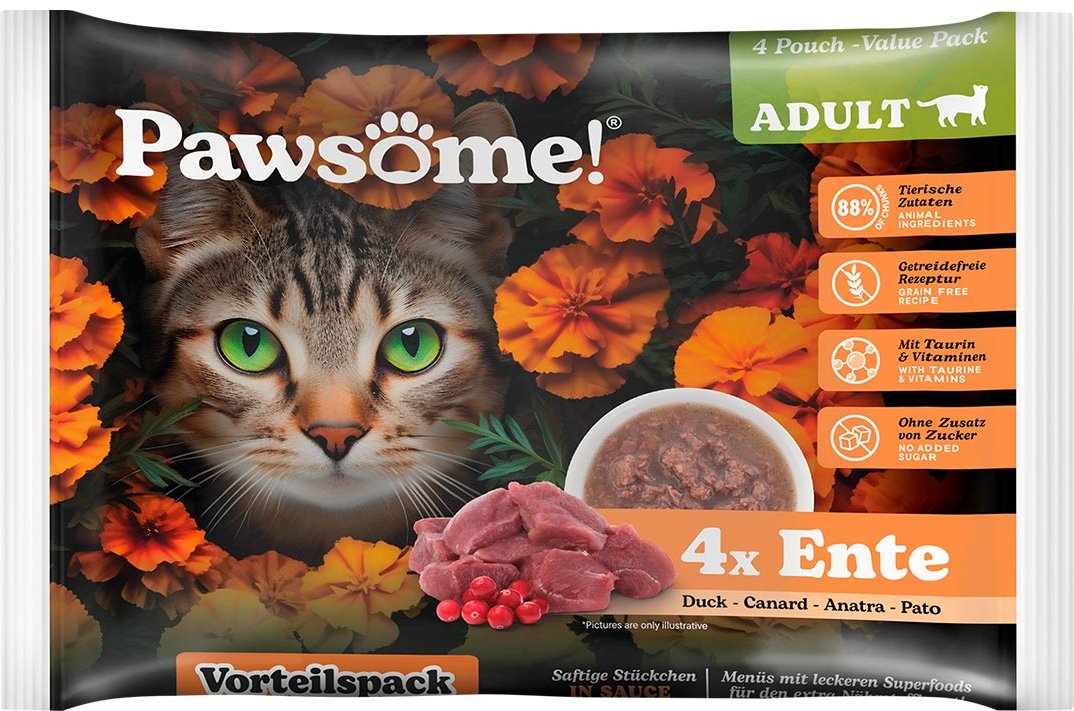 Pawsome Adult Ente Vorteilspack 4x85g