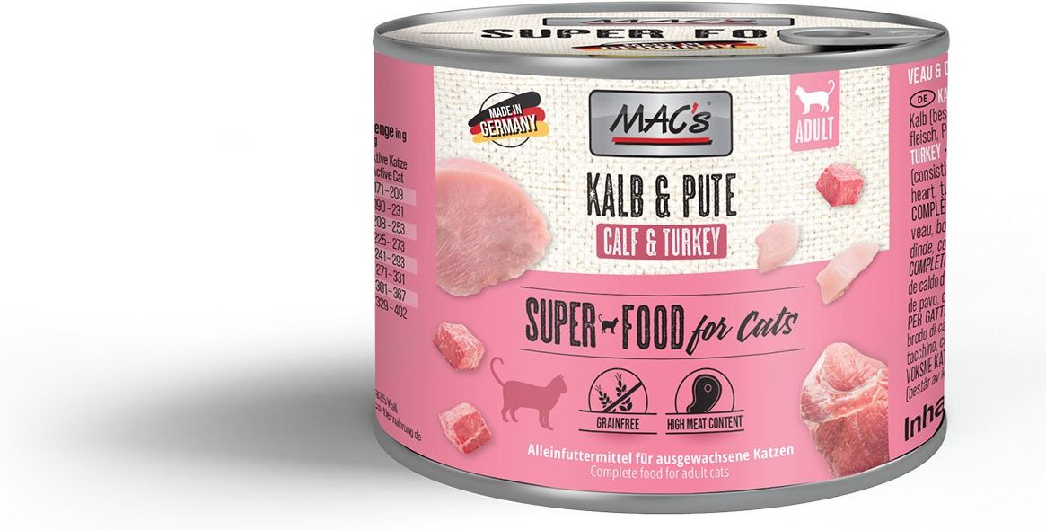MAC's Cat Fleischmenü Kalb und Pute 6x200g