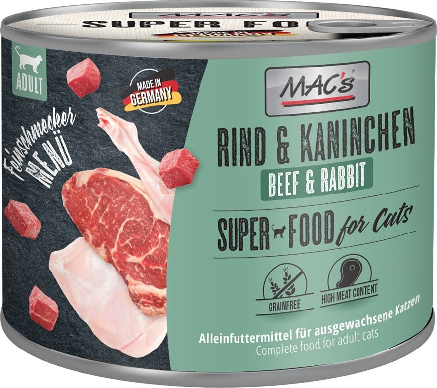 Thumbnail - MAC's Cat Feinschmecker Menü Rind und Kaninchen 6x200g