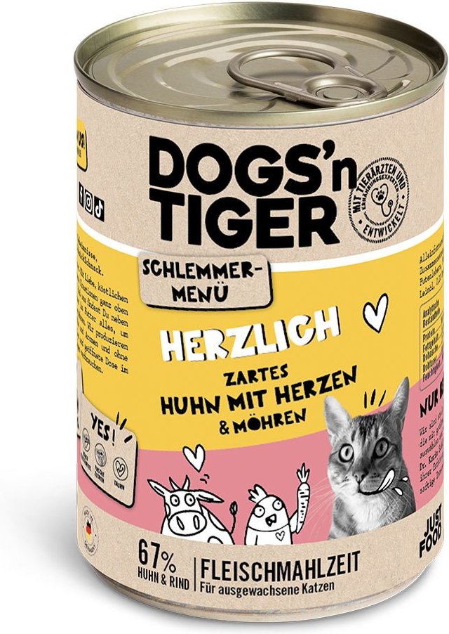 Dogs'n Tiger Schlemmermenü Herzlich Huhn & Möhren 6x400g