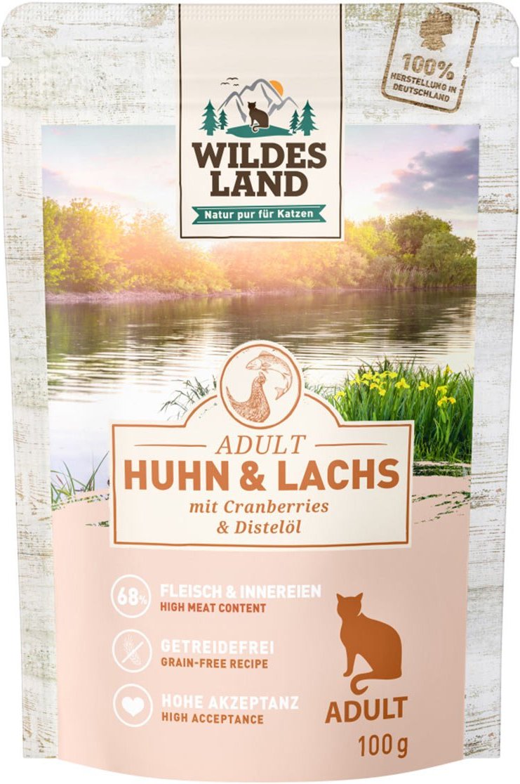 Wildes Land Huhn und Lachs mit Cranberries 12x100 g