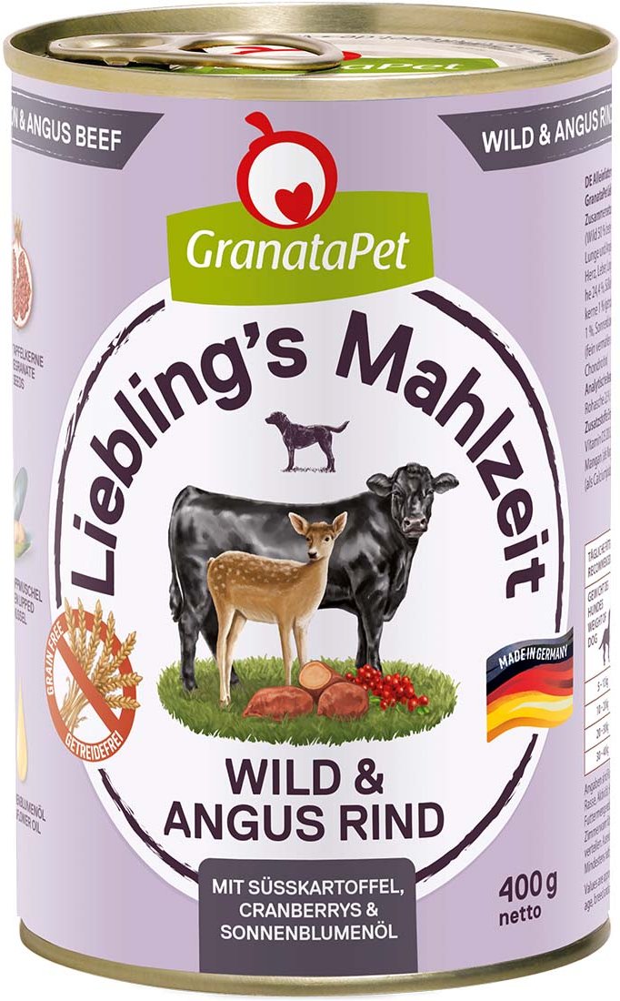 GranataPet Liebling's Mahlzeit Wild und Angus Rind 6x400g