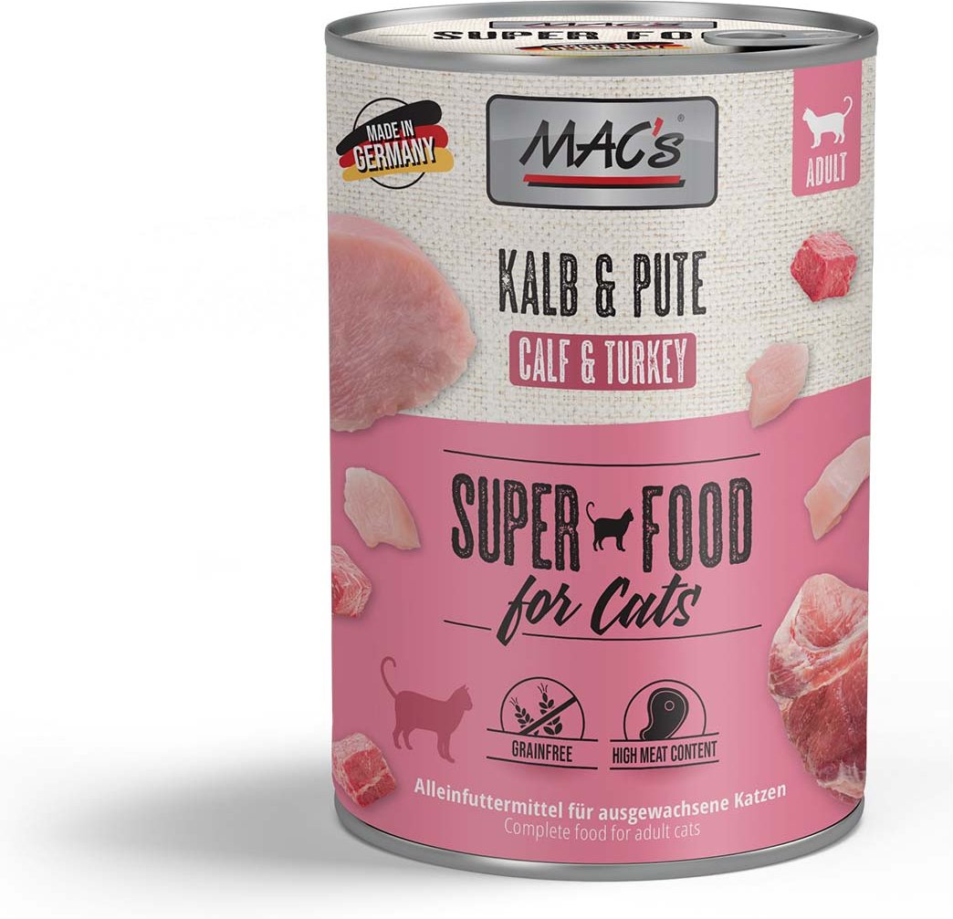 MAC's Cat Fleischmenü Kalb und Pute 6x400g