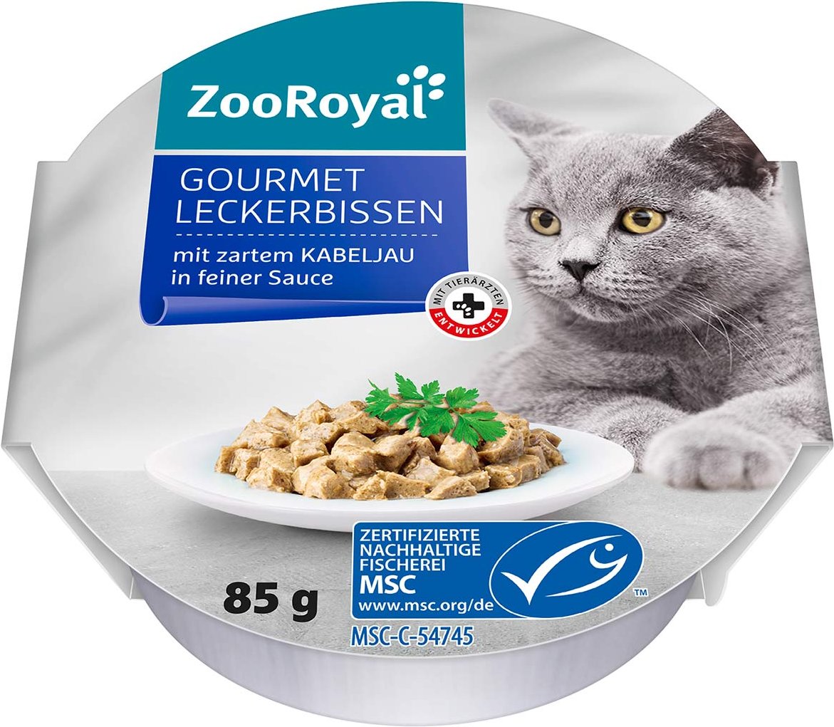 ZooRoyal Gourmet Leckerbissen Kabeljau in Sauce 12x85g