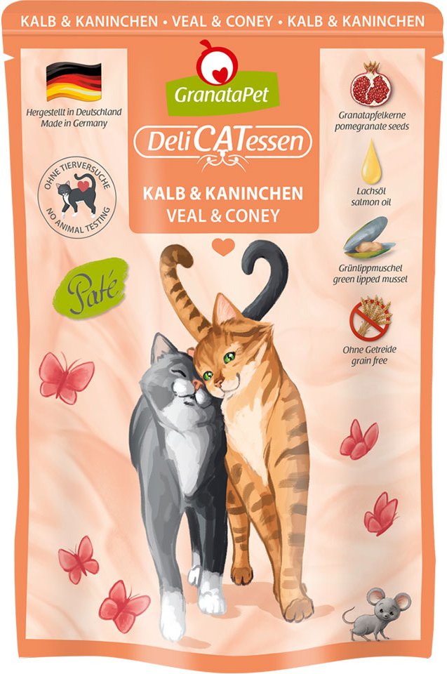 GranataPet Katze - Delicatessen Pouch Kalb & Kaninchen 6x85g